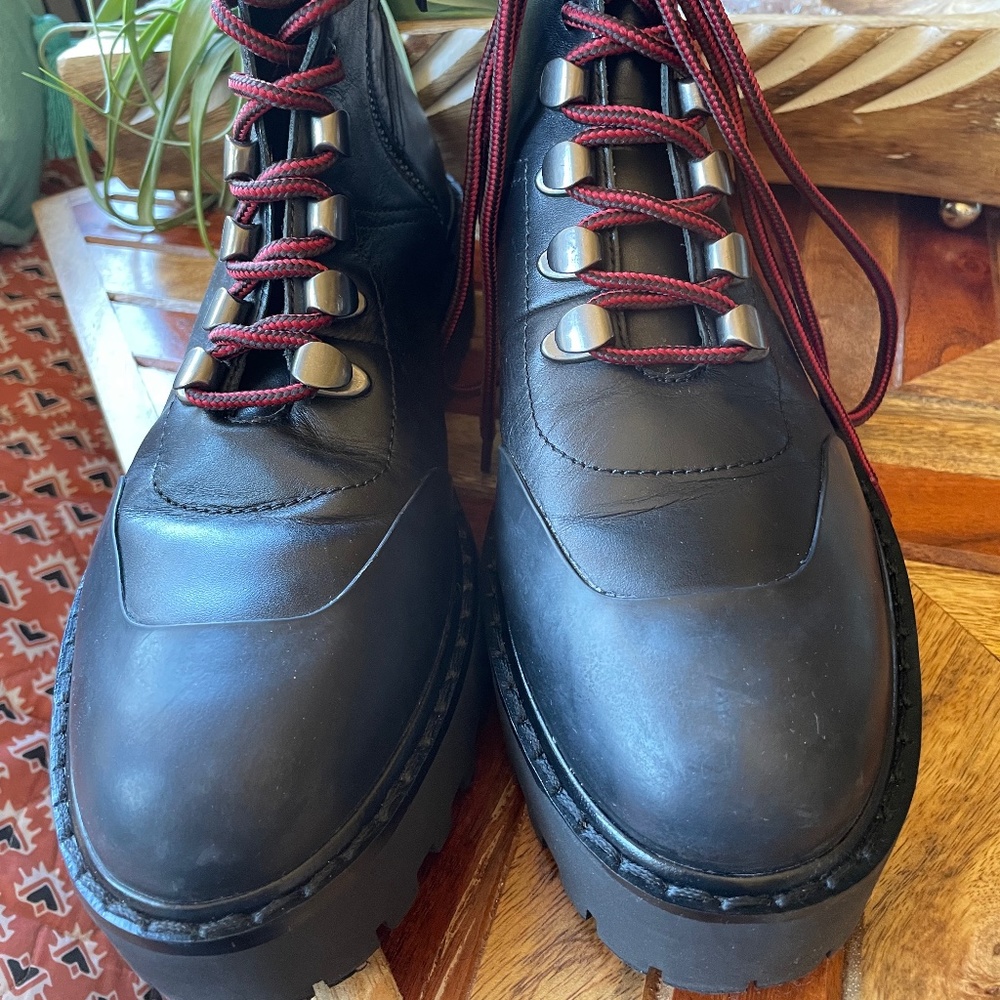 Zara Leather Combat Boots - Picture 4 of 9